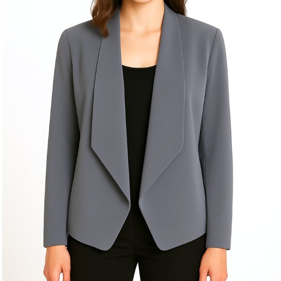 Banana Republic Jackets & Blazers - Banana Republic | Blazer Open Drape Front Flyaway Soft Blazer in Gray | Size 6